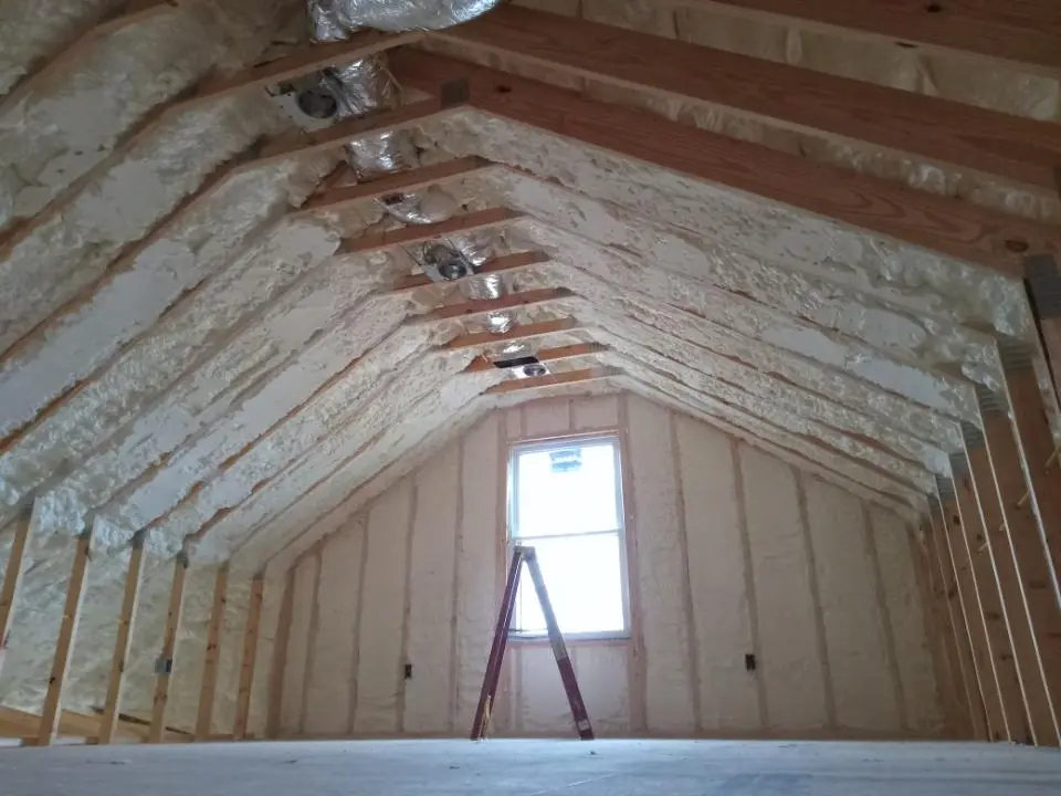 Spray foam roofing application for Crawl Space Insulation project in Marshall